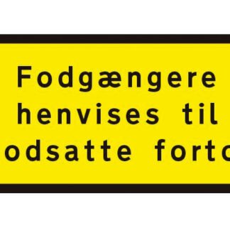 Vejvisningstavle Fodgængere på køreban. pr. dg.